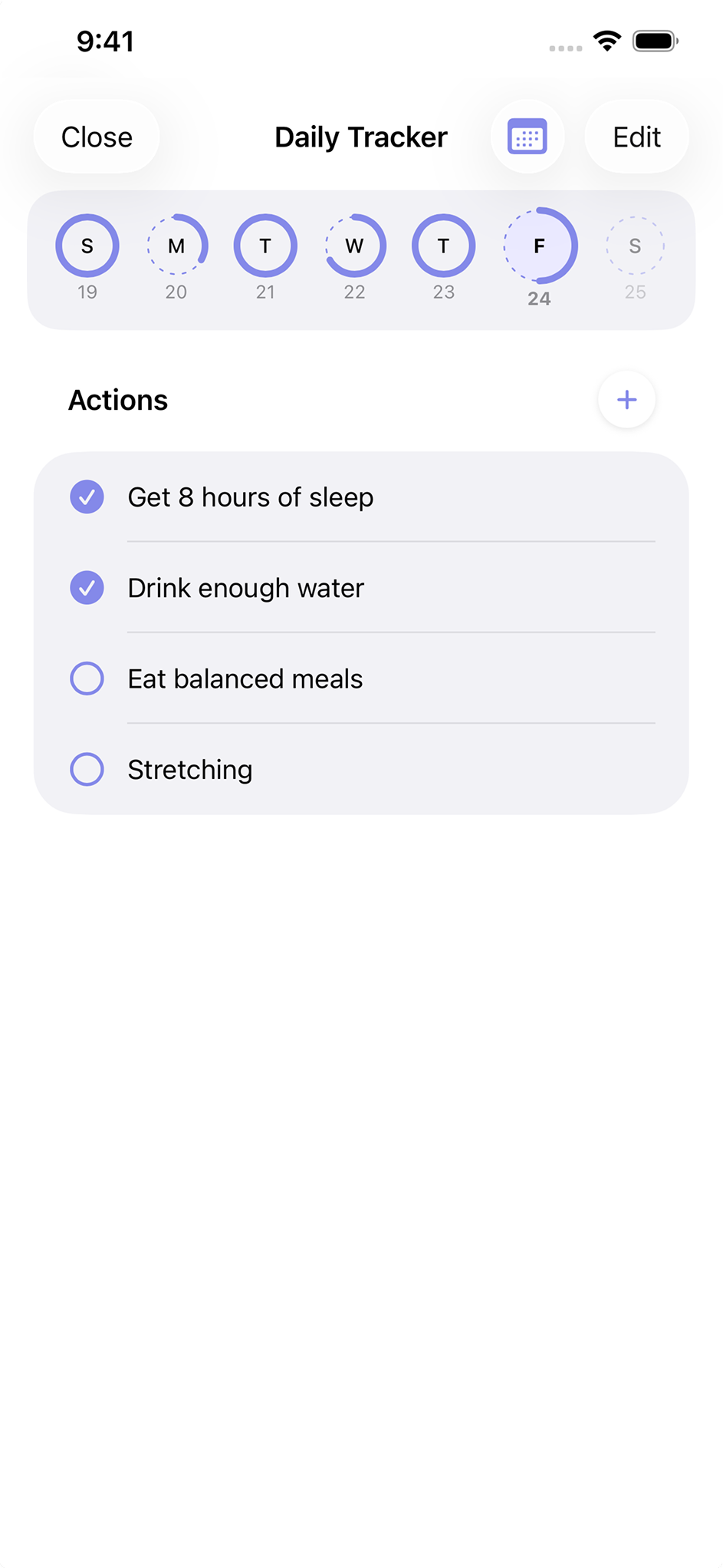 The LEVIK app water intake tracker with personal daily goal